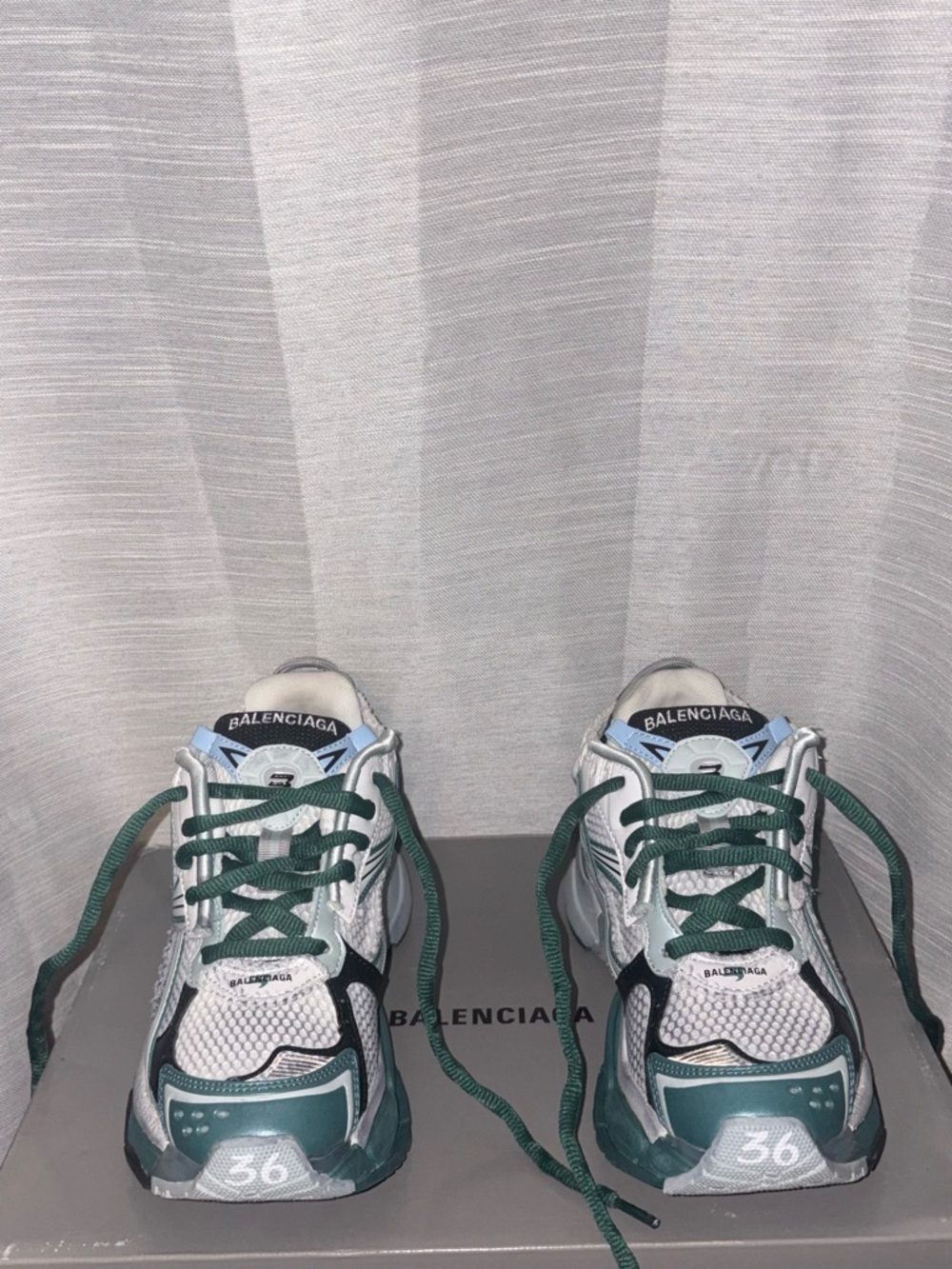 Balenciaga Chunky Sneakers in Teal, Green and White